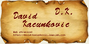 David Kačunković vizit kartica